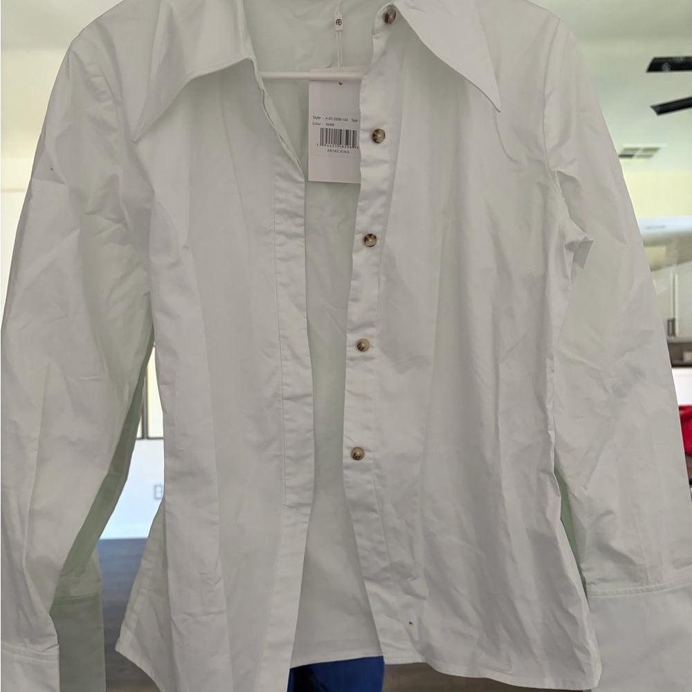 Anine Bing White Button-Down Cotton Shirt